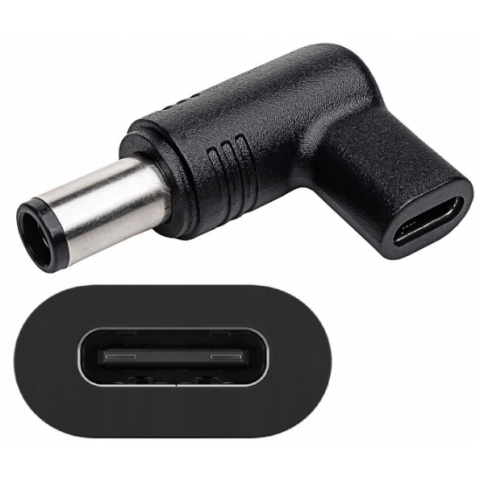 Perėjimas maitinimo šaltiniui nešiojamam kompiuteriui USB C → 7.4x5.0mm Dell kampu
